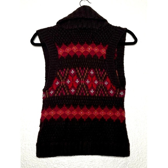 VTG Abercrombie & Fitch Sweater Vest Women's Small Brown Single Button Boho - Picture 2 of 4